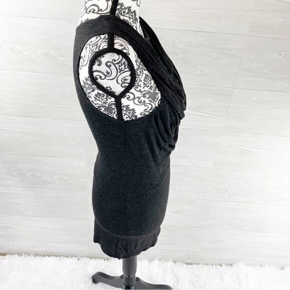 McQ Alexander McQueen Ruched Cowlneck Sleeveless Tunic Top - Picture 3 of 8